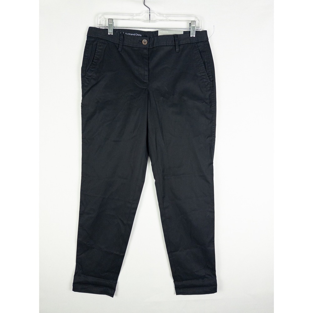 Talbots Girlfriend Chino Pants Womens 4 Black Relaxed Leg Ankle Preppy Classic